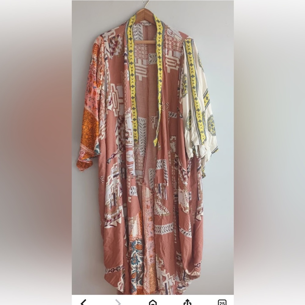 Free People Oh No Kimono. Beachy, Fedtival, Boho, Flowy, Quiet Luxury - Picture 5 of 10